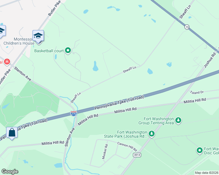 map of restaurants, bars, coffee shops, grocery stores, and more near 6030 Sheaff Lane in Fort Washington