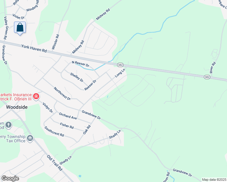 map of restaurants, bars, coffee shops, grocery stores, and more near 35 Madison Drive in York Haven