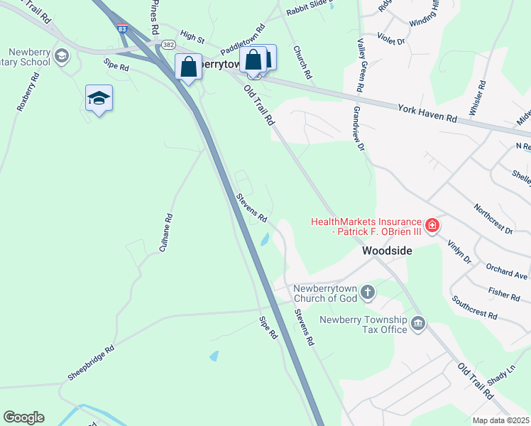 map of restaurants, bars, coffee shops, grocery stores, and more near 290 Stevens Road in York Haven