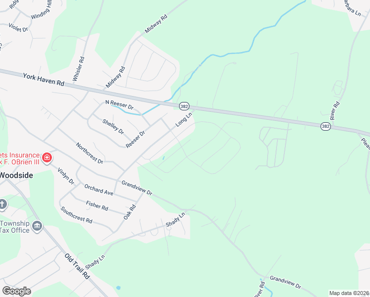 map of restaurants, bars, coffee shops, grocery stores, and more near 85 Champions Drive in York Haven