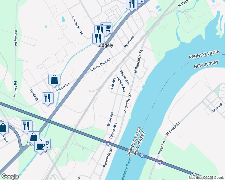 map of restaurants, bars, coffee shops, grocery stores, and more near 2614 Pitt Avenue in Bristol