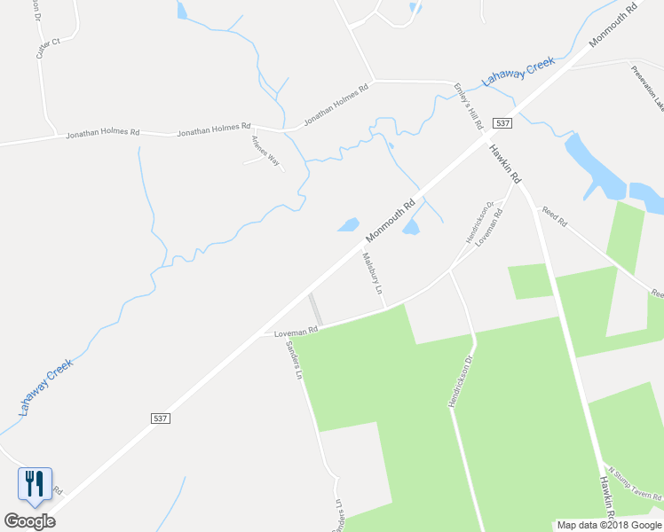map of restaurants, bars, coffee shops, grocery stores, and more near 723 Monmouth Road in Plumsted