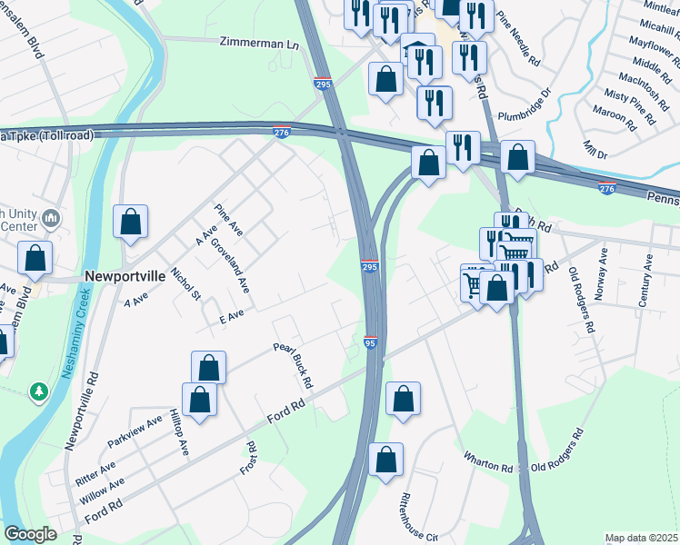map of restaurants, bars, coffee shops, grocery stores, and more near Avenue East in Parkland
