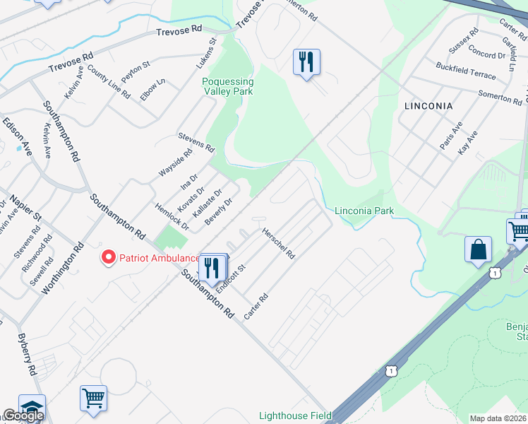 map of restaurants, bars, coffee shops, grocery stores, and more near 1342 Herschel Place in Philadelphia