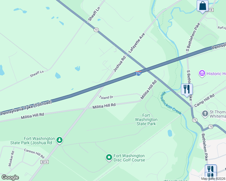 map of restaurants, bars, coffee shops, grocery stores, and more near 411 Toland Drive in Fort Washington