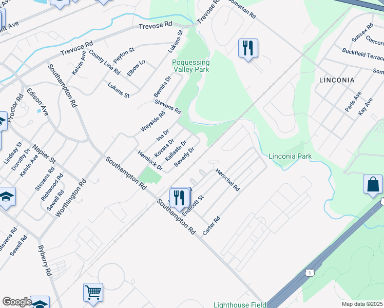 map of restaurants, bars, coffee shops, grocery stores, and more near 1332 Wales Place in Philadelphia