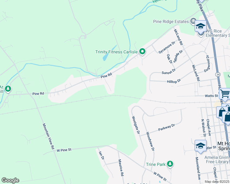 map of restaurants, bars, coffee shops, grocery stores, and more near 7 Midland Drive in Mount Holly Springs