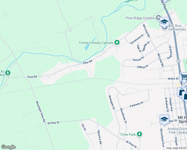 map of restaurants, bars, coffee shops, grocery stores, and more near 7 Midland Drive in Mount Holly Springs