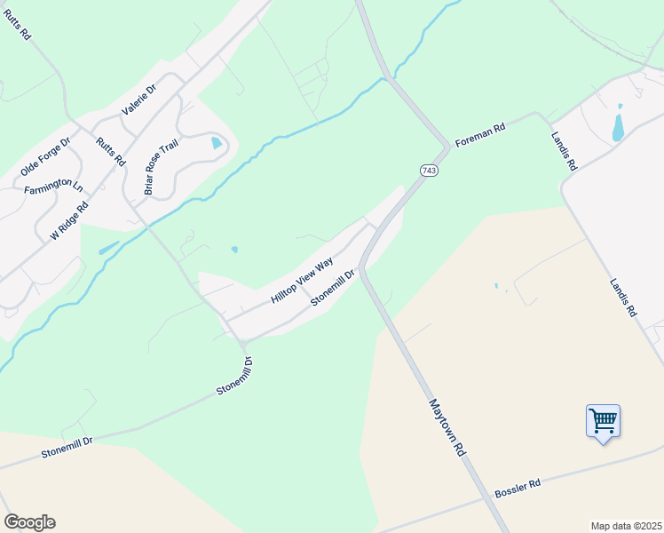 map of restaurants, bars, coffee shops, grocery stores, and more near 126 Hilltop View Way in Elizabethtown