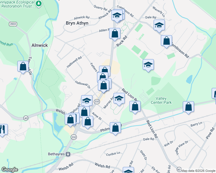 map of restaurants, bars, coffee shops, grocery stores, and more near in Montgomery County