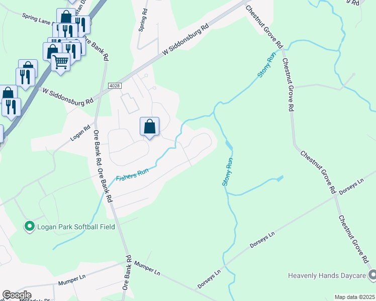 map of restaurants, bars, coffee shops, grocery stores, and more near 1 Ledgestone Drive in Dillsburg
