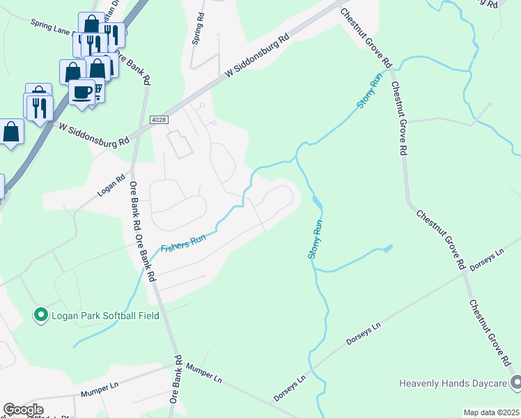 map of restaurants, bars, coffee shops, grocery stores, and more near 1 Ledgestone Drive in Dillsburg