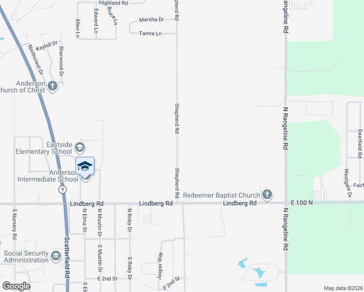 map of restaurants, bars, coffee shops, grocery stores, and more near 1026 Shepherd Road in Anderson