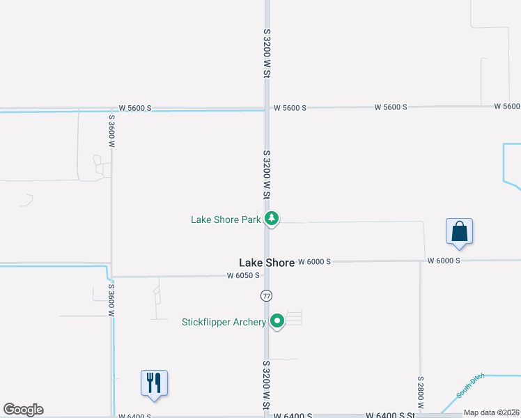 map of restaurants, bars, coffee shops, grocery stores, and more near 5862 South 3200 West Street in Spanish Fork