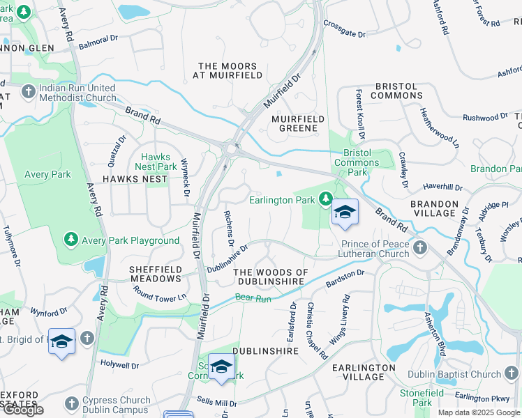 map of restaurants, bars, coffee shops, grocery stores, and more near 5818 Dunglady Court in Dublin