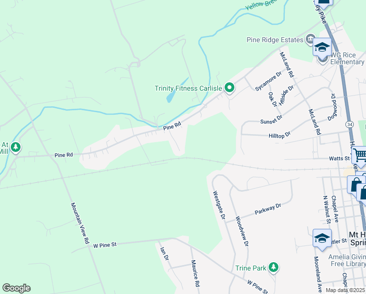 map of restaurants, bars, coffee shops, grocery stores, and more near 6 Midland Drive in Mount Holly Springs