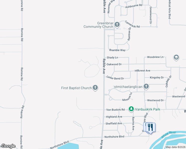 map of restaurants, bars, coffee shops, grocery stores, and more near 2534 Doe Meadow Drive in Anderson