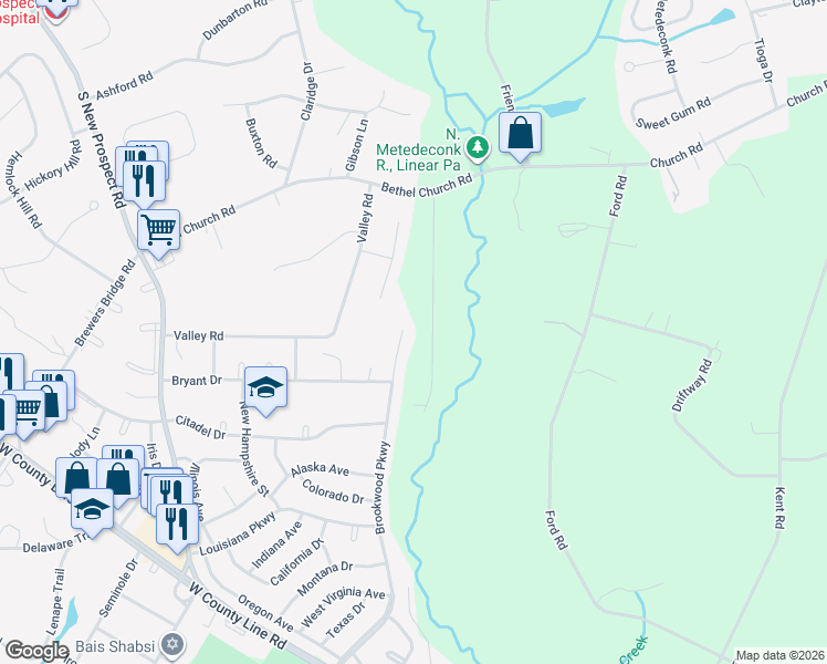 map of restaurants, bars, coffee shops, grocery stores, and more near 78 Brookwood Parkway in Jackson Township