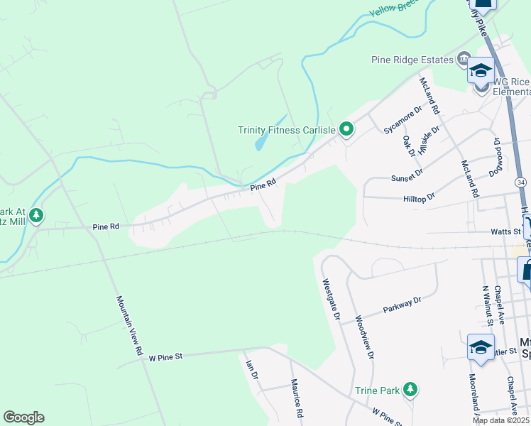 map of restaurants, bars, coffee shops, grocery stores, and more near 11 Midland Drive in Mount Holly Springs