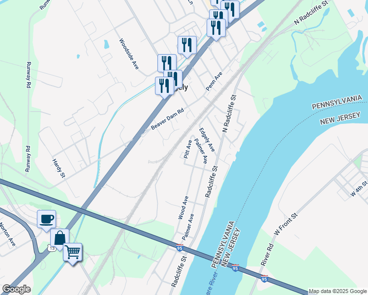 map of restaurants, bars, coffee shops, grocery stores, and more near 2611 Pitt Avenue in Bristol