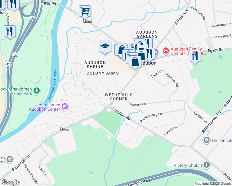 map of restaurants, bars, coffee shops, grocery stores, and more near 2801 Leon Avenue in Eagleville