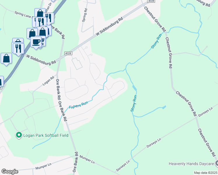 map of restaurants, bars, coffee shops, grocery stores, and more near 2 Ledgestone Drive in Dillsburg