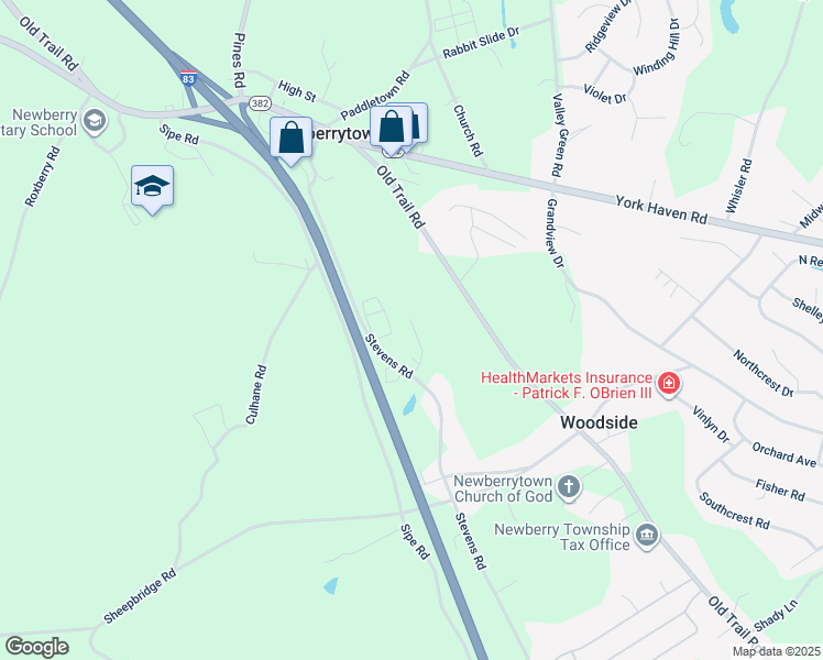 map of restaurants, bars, coffee shops, grocery stores, and more near 145 White Oak Loop in York Haven