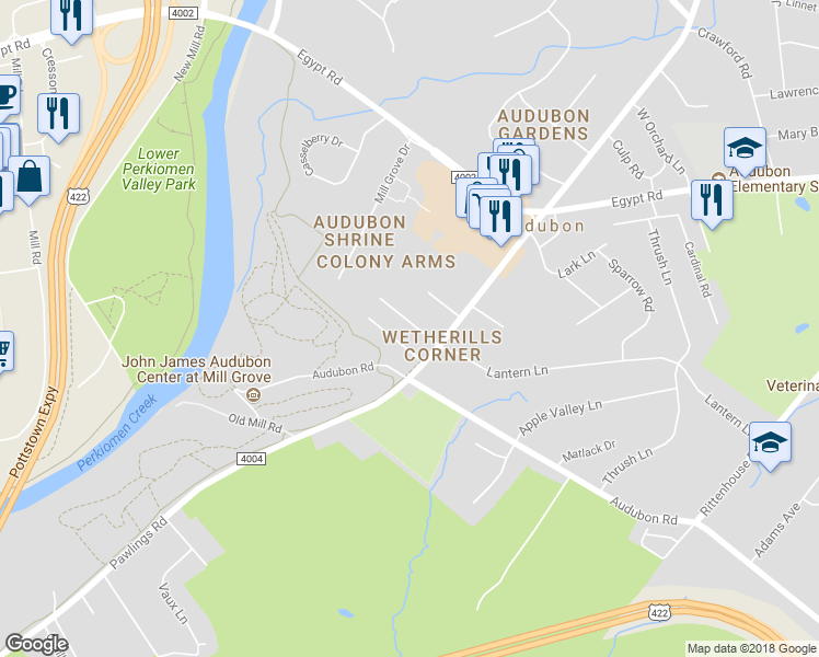 map of restaurants, bars, coffee shops, grocery stores, and more near 2816 Leon Avenue in Eagleville