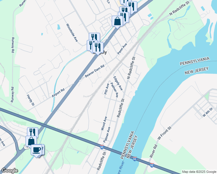 map of restaurants, bars, coffee shops, grocery stores, and more near 2614 Pitt Avenue in Bristol