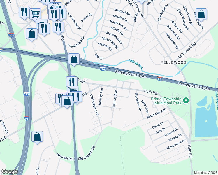 map of restaurants, bars, coffee shops, grocery stores, and more near 3002 Bath Road in Bristol