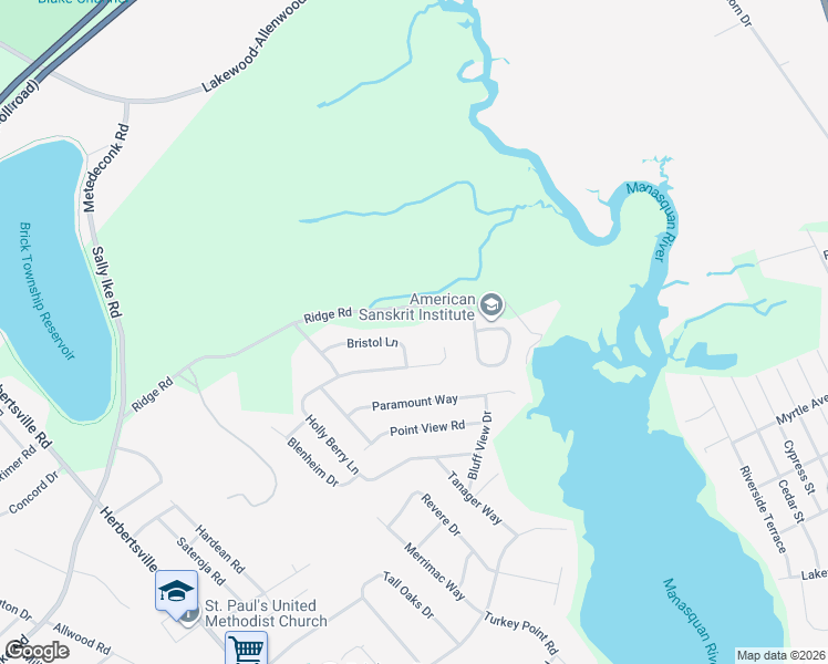 map of restaurants, bars, coffee shops, grocery stores, and more near 920 Ridge Road in Brick Township