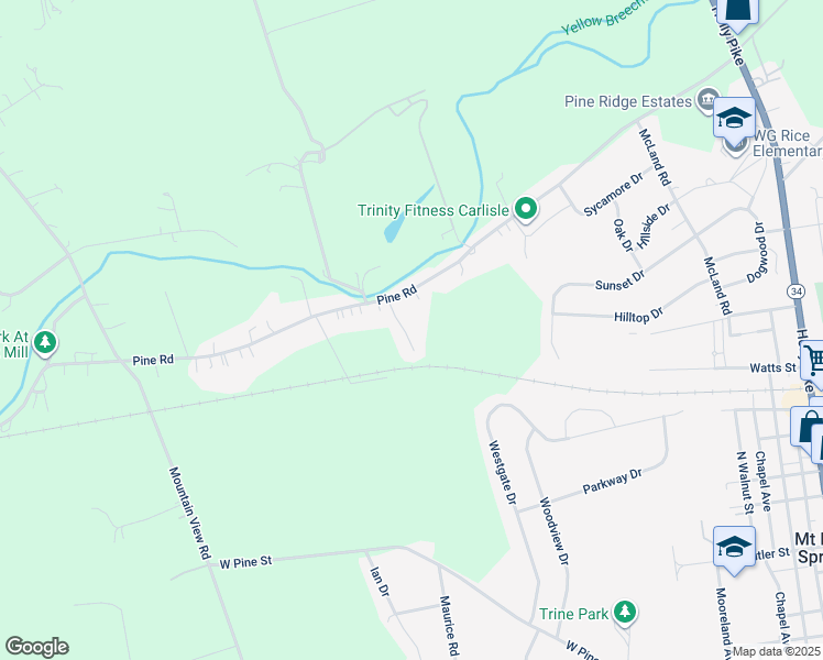 map of restaurants, bars, coffee shops, grocery stores, and more near 4 Midland Drive in Mount Holly Springs