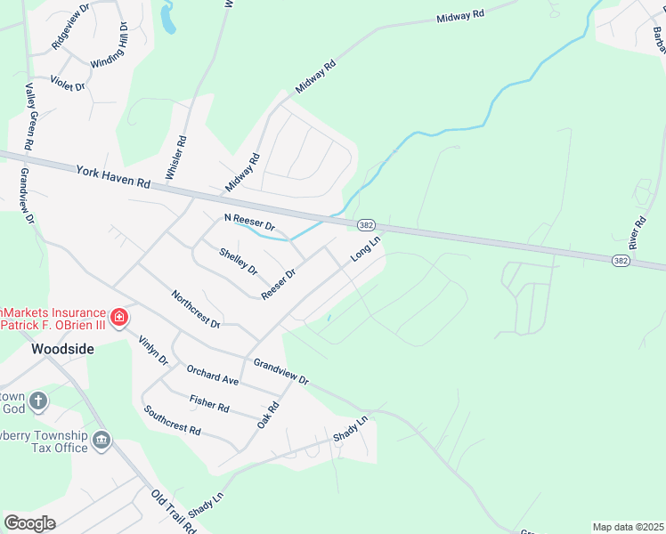 map of restaurants, bars, coffee shops, grocery stores, and more near 105 Long Lane in York Haven