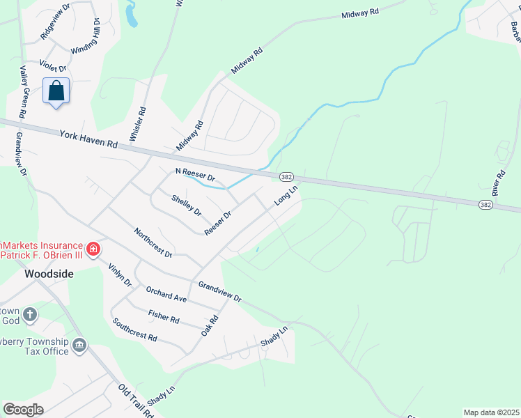 map of restaurants, bars, coffee shops, grocery stores, and more near 105 Long Lane in York Haven