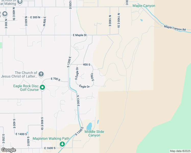 map of restaurants, bars, coffee shops, grocery stores, and more near 575 S 1560 E in Mapleton