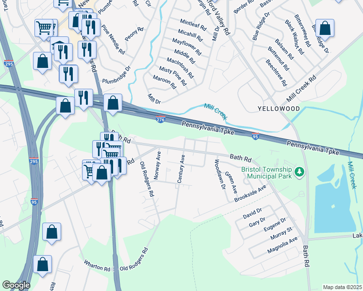 map of restaurants, bars, coffee shops, grocery stores, and more near 3002 Bath Road in Bristol