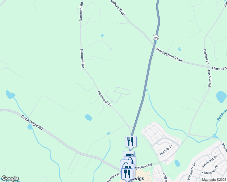 map of restaurants, bars, coffee shops, grocery stores, and more near 900 Selwyn Place in Glenmoore