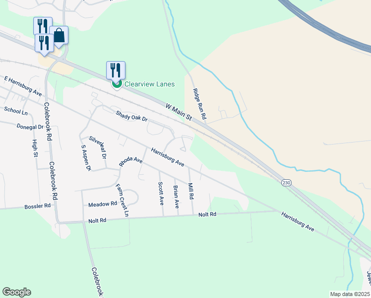 map of restaurants, bars, coffee shops, grocery stores, and more near 35 Covington Court in Mount Joy