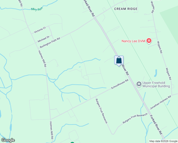 map of restaurants, bars, coffee shops, grocery stores, and more near 8-14 Schoolhouse Road in Upper Freehold