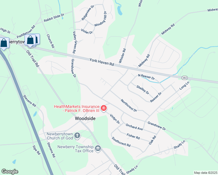 map of restaurants, bars, coffee shops, grocery stores, and more near 765 Midway Road in York Haven