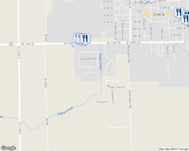 map of restaurants, bars, coffee shops, grocery stores, and more near 408 West Warrior Court in Sheridan