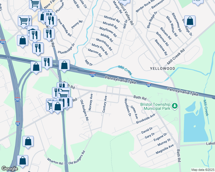 map of restaurants, bars, coffee shops, grocery stores, and more near 2909 Crest Ave in Bristol