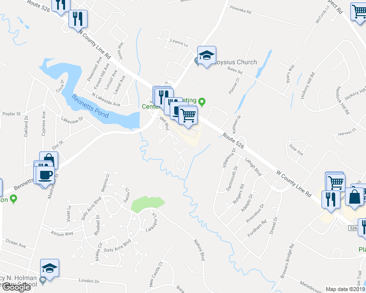 map of restaurants, bars, coffee shops, grocery stores, and more near 101 Joan Court in Jackson