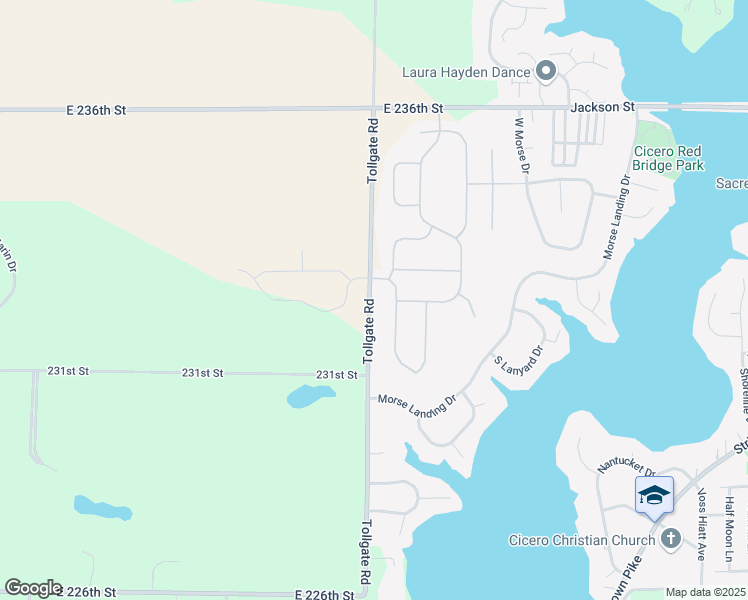 map of restaurants, bars, coffee shops, grocery stores, and more near 23101-23299 Tollgate Road in Cicero