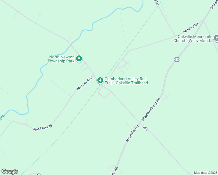 map of restaurants, bars, coffee shops, grocery stores, and more near 305 Oakville Road in Shippensburg