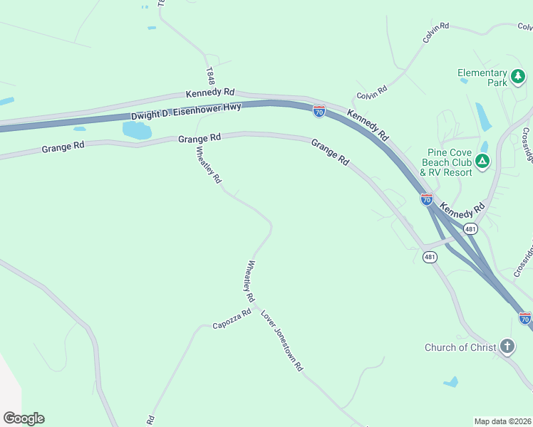 map of restaurants, bars, coffee shops, grocery stores, and more near 52 Wheatley Road in Charleroi