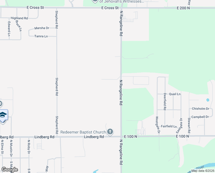 map of restaurants, bars, coffee shops, grocery stores, and more near 1111 North Rangeline Road in Anderson