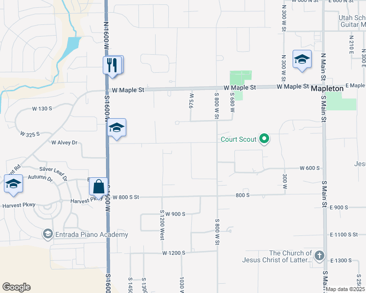 map of restaurants, bars, coffee shops, grocery stores, and more near 420 975 West in Mapleton