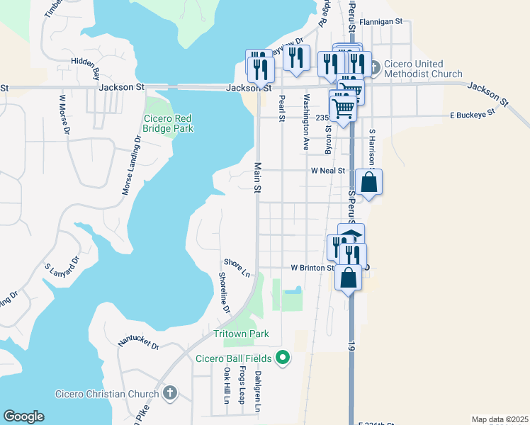 map of restaurants, bars, coffee shops, grocery stores, and more near 389 Wiley Street in Cicero