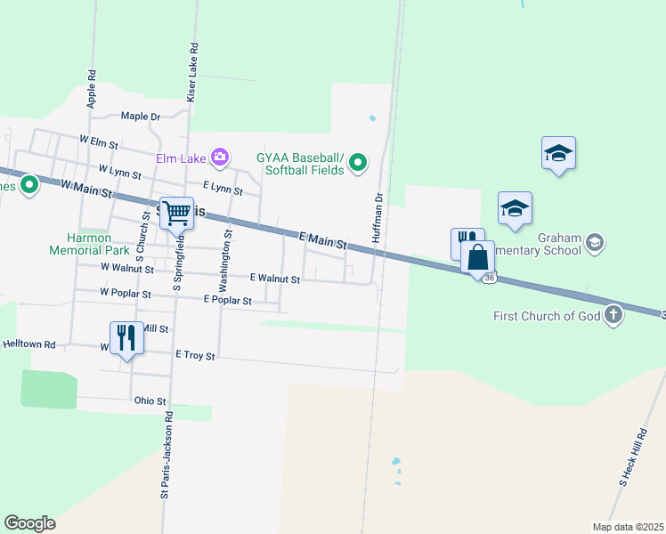 map of restaurants, bars, coffee shops, grocery stores, and more near 437 Saint Claire Street in Saint Paris
